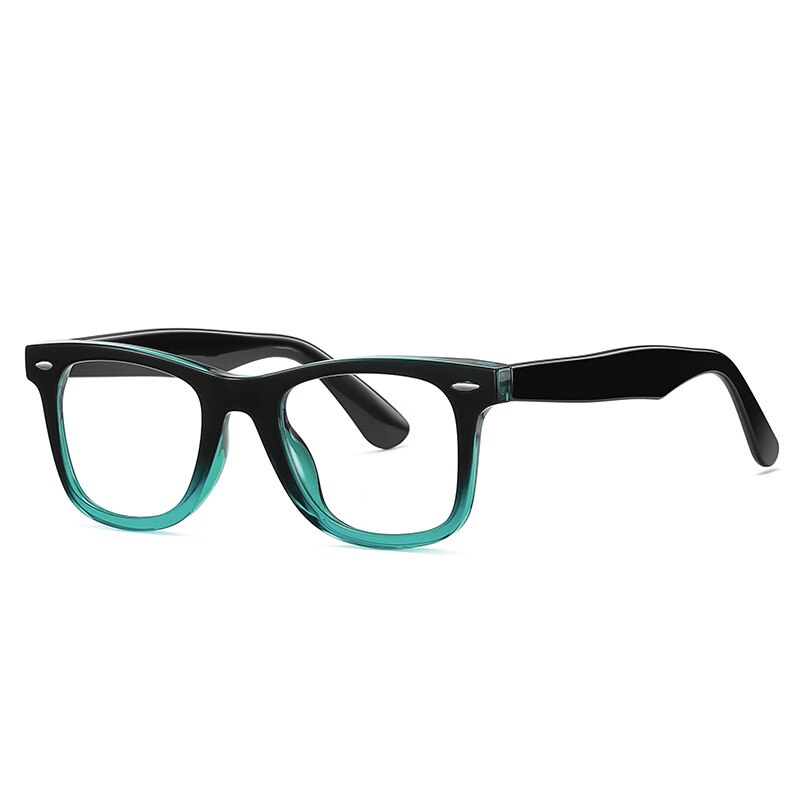 Yimaruili Unisex Full Rim Square Tr 90 Acetate Alloy Eyeglasses  2102 Full Rim Yimaruili Eyeglasses C9  