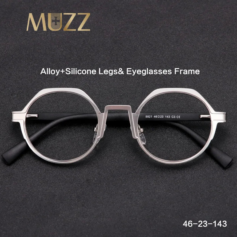 Muzz Women's Full Rim Flat Top Round Alloy Eyeglasses 88214