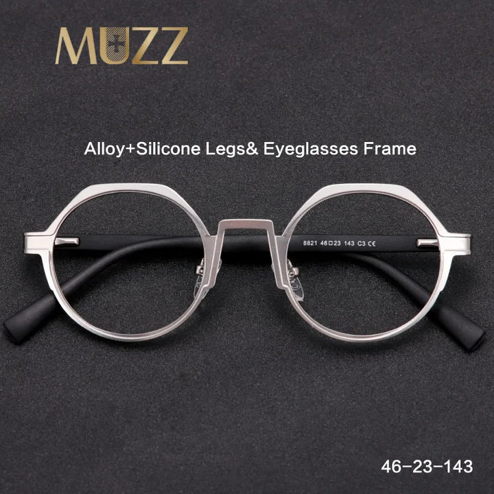 Muzz Women's Full Rim Flat Top Round Alloy Eyeglasses 88214