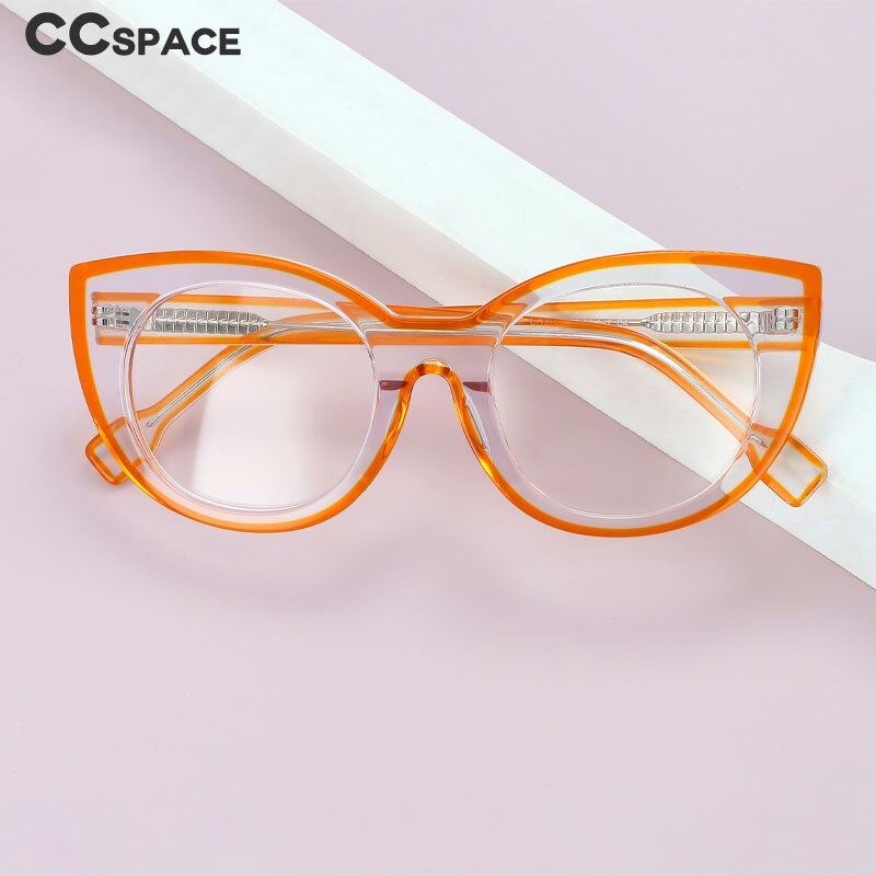 CCspace Women's Full Rim Cat Eye Acetate Fiber Eyeglasses 56471 Full Rim CCspace   