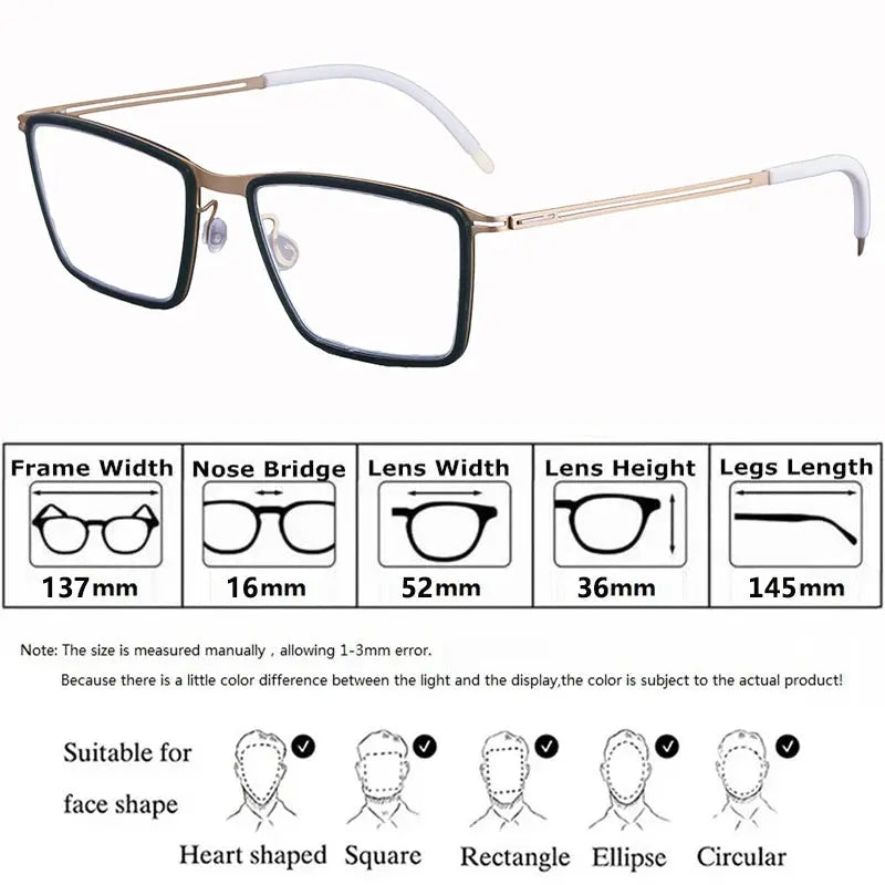 Bobbie 410974 Women’s Screwless Acetate Full Rim Square Titanium Frames FuzWeb