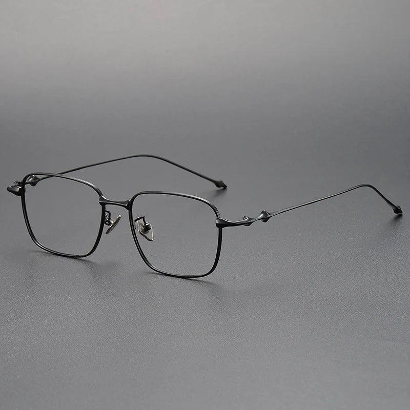 Zirosat Men's Full Rim Square Titanium Eyeglasses 87702