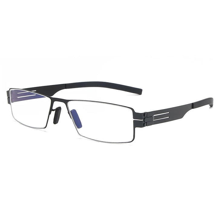 Black Mask Unisex Full Rim Square Stainless Steel Eyeglasses Ib005 Full Rim Black Mask Black  