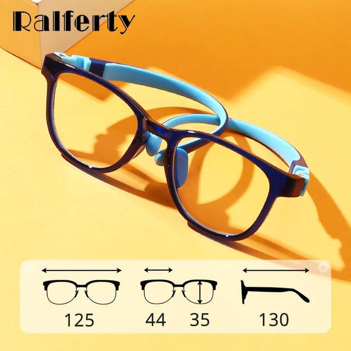 Ralferty Unisex Youth's Full Rim Square Acetate Eyeglasses R8509 Full Rim Ralferty   