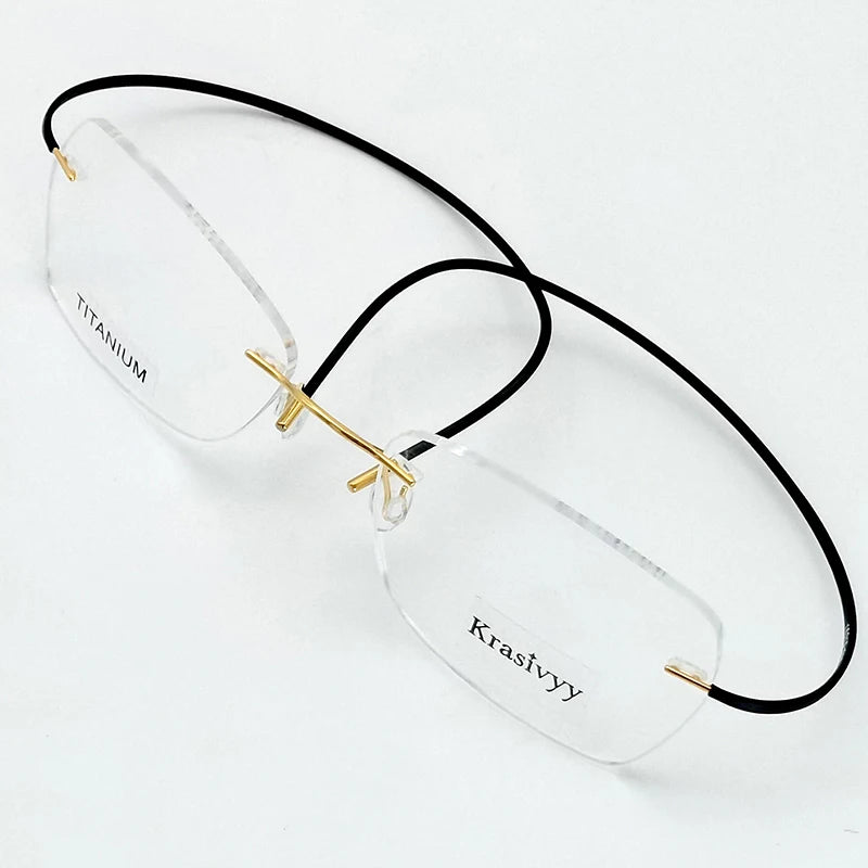 Krasivyy Unisex Rimless Oval Titanium Eyeglasses 1615 Rimless Krasivyy   