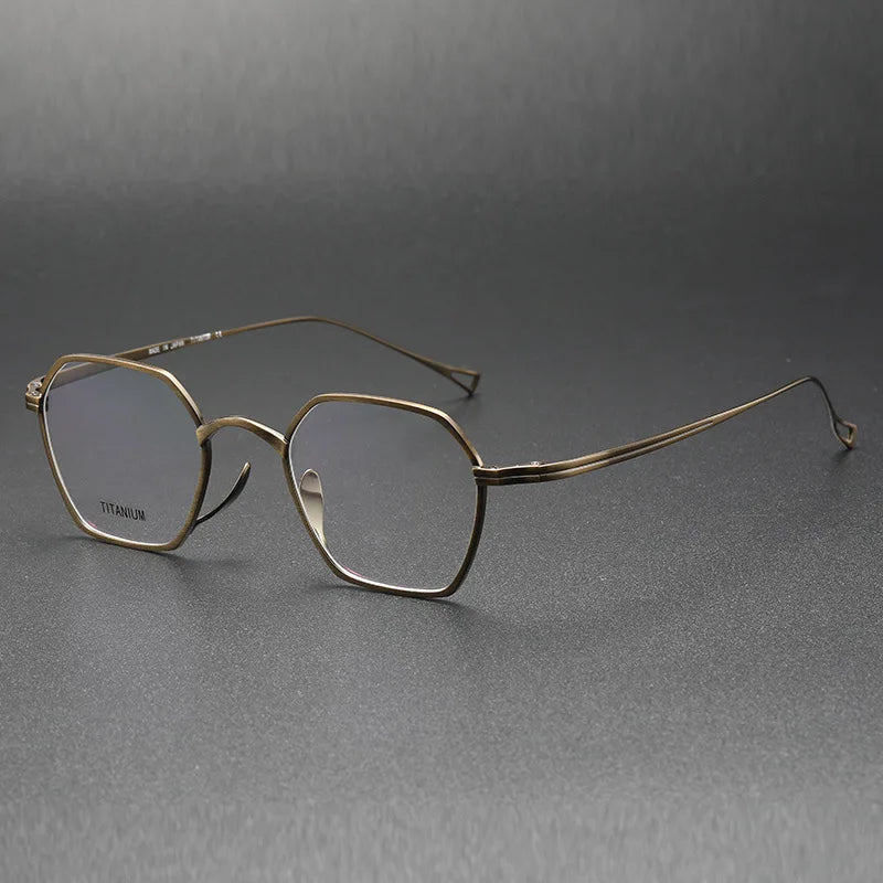 Bobbie Women's Full Rim Polygon Oval Titanium Eyeglasses 391300