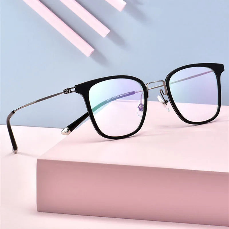 Kocolior Unisex Full Rim Square Alloy Tr 90 Hyperopic Reading Glasses 2527 Reading Glasses Kocolior   