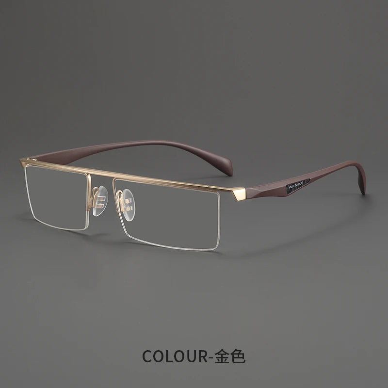 Bclear Unisex Semi Rim Square Alloy Eyeglasses MY-P8332