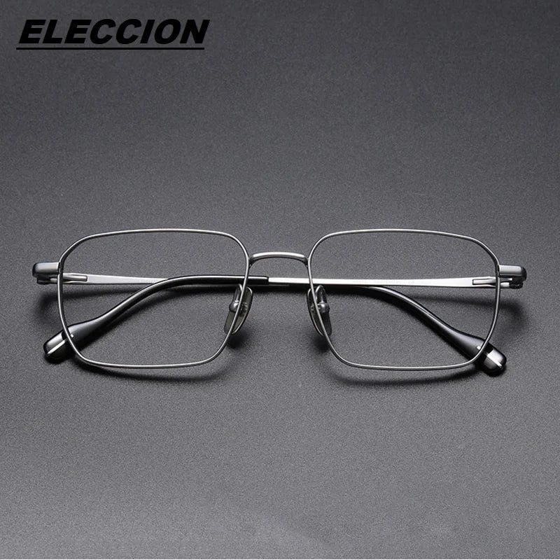 Eleccion Unisex Full Rim Square Titanium Eyeglasses 81013