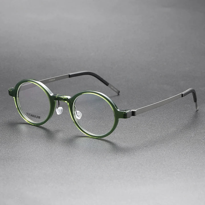 Aimee Women's Full Rim Round Titanium Acetate Screwless Eyeglasses18101