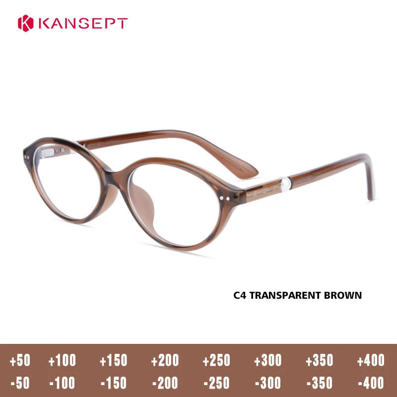 Kansept Women's Full Rim Oval Tr 90 Alloy Reading Glasses 77221