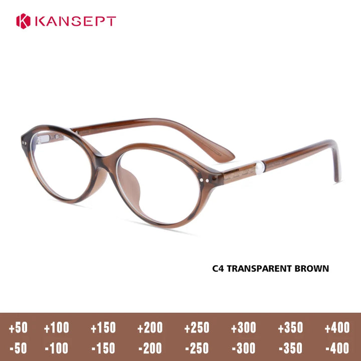 Kansept Women's Full Rim Oval Tr 90 Alloy Reading Glasses 77221