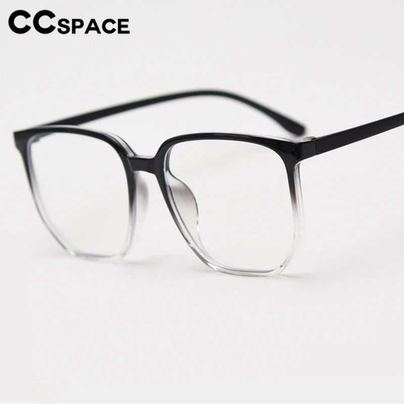 CCspace Unisex Full Rim Polygon Square Tr 90 Titanium Eyeglasses 30833 Full Rim CCSpace   