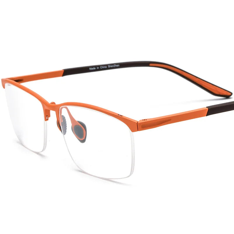 Chashma Unisex Semi Rim Square Brow Line Titanium Eyeglasses 17301