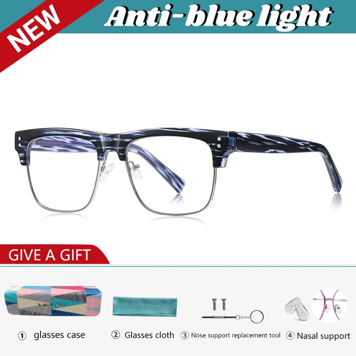 Vicky Men's Full Rim Square Tr 90 Titanium Reading Glasses 82203