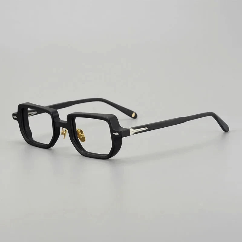 Hewei Unisex Full Rim Browline Square Acetate Eyeglasses 0016 Full Rim Hewei matte black  