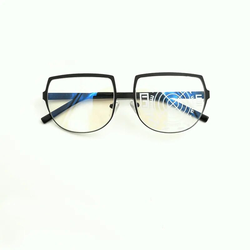 Yujo Unisex Full Rim Flat Top Round Stainless Steel Cosplay Eyeglasses Full Rim Yujo   