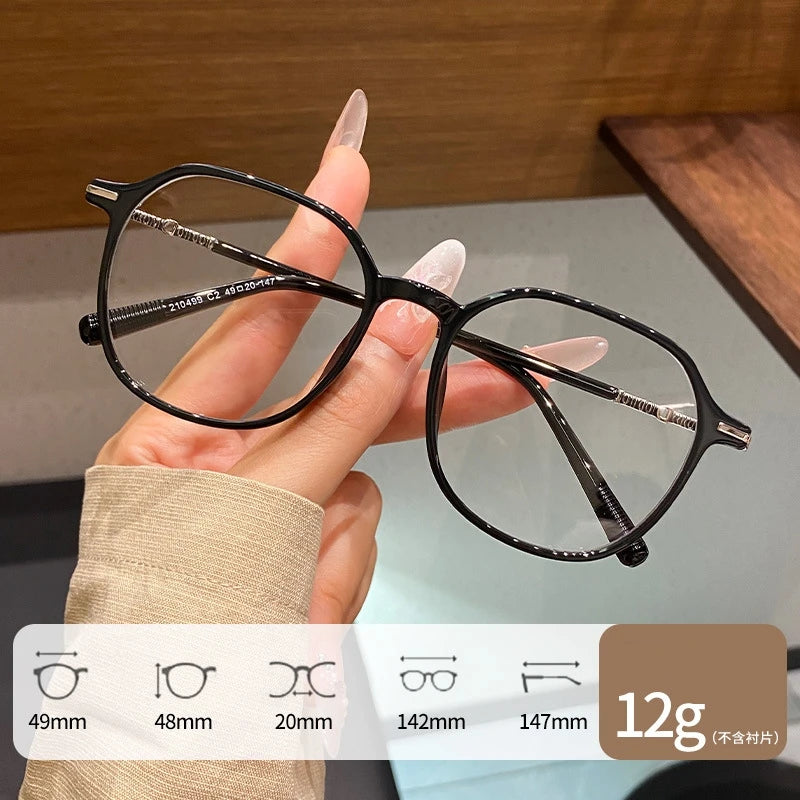 Yimaruili Unisex Full Rim Polygonal Tr 90 Alloy Eyeglasses 210499
