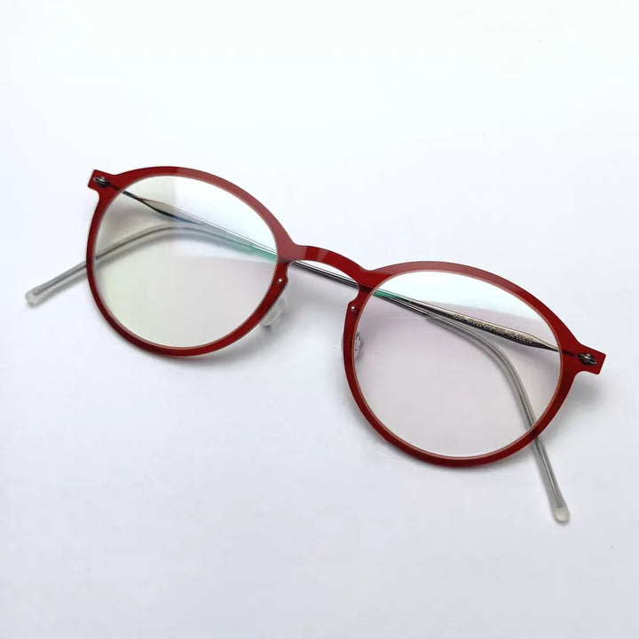 Bobbie Unisex Full Rim Round Titanium Eyeglasses 6541