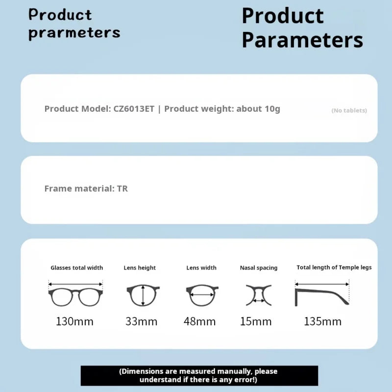 Xbora Unisex Youth's Full Rim Oval Square Tr 90 Eyeglasses 546013