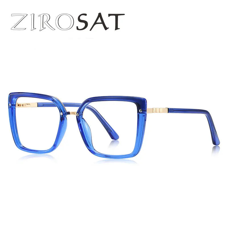 Zirosat Women's Full Rim Square Cat Eye Tr 90 Eyeglasses 942224 Full Rim Zirosat