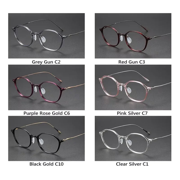 Oveliness Women's Full Rim Oval Square Titanium Acetate Eyeglasses 4651 Full Rim Oveliness   