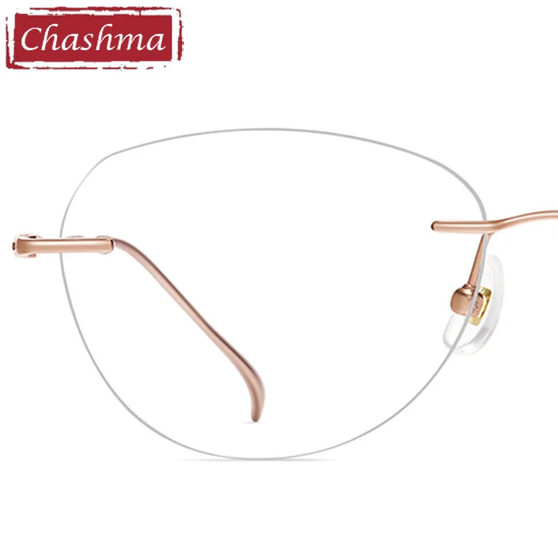 Chashma Ottica Women's Rimless Polygon Titanium Eyeglasses 98925 Rimless Chashma Ottica   