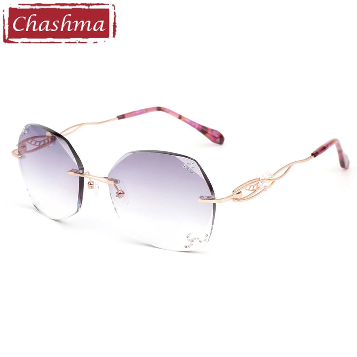 Chashma Women's Rimless Butterfly Oval Titanium Eyeglasses 778007