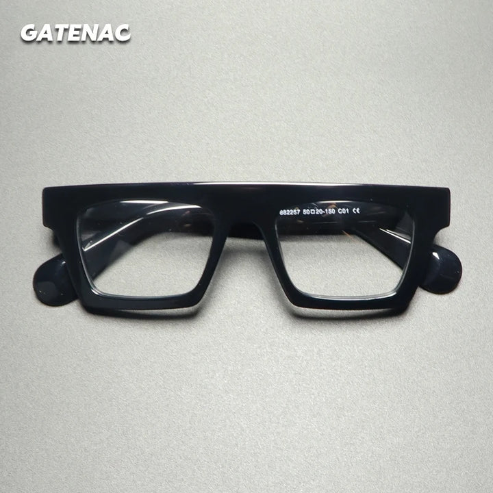 Gatenac Unisex Full Rim Brow Line Square Eyeglasses Gxyj1576