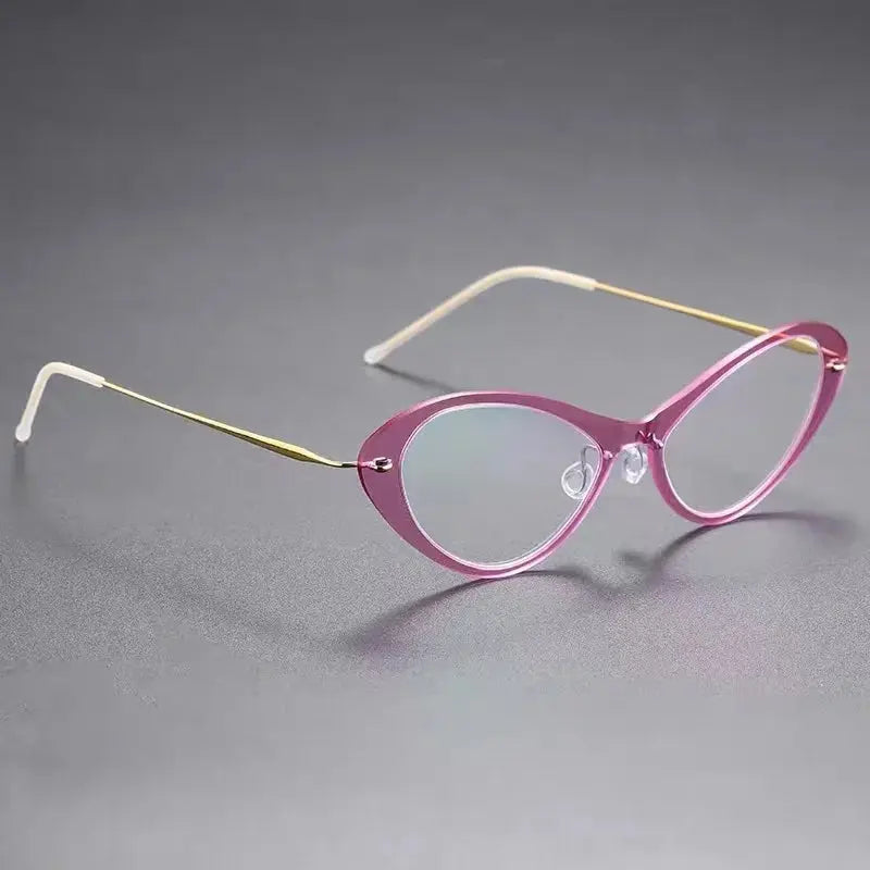 Aimee Full Rim 655000 Women’s Hybrid Titanium &amp; Acetate Oval Frames FuzWeb