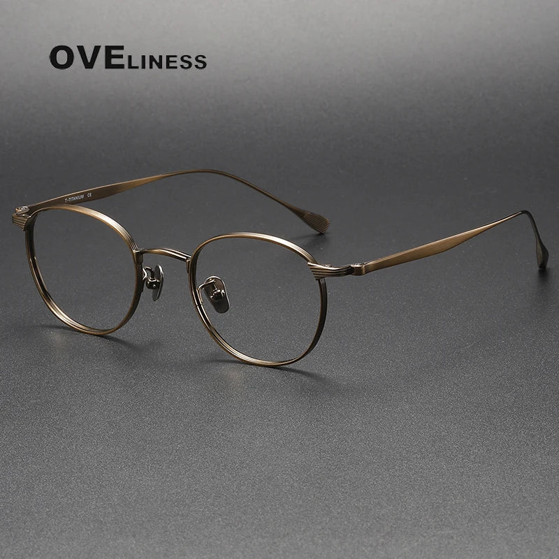Oveliness Unisex Full Rim Oval Titanium Eyeglasses 0184 Full Rim Oveliness bronze  