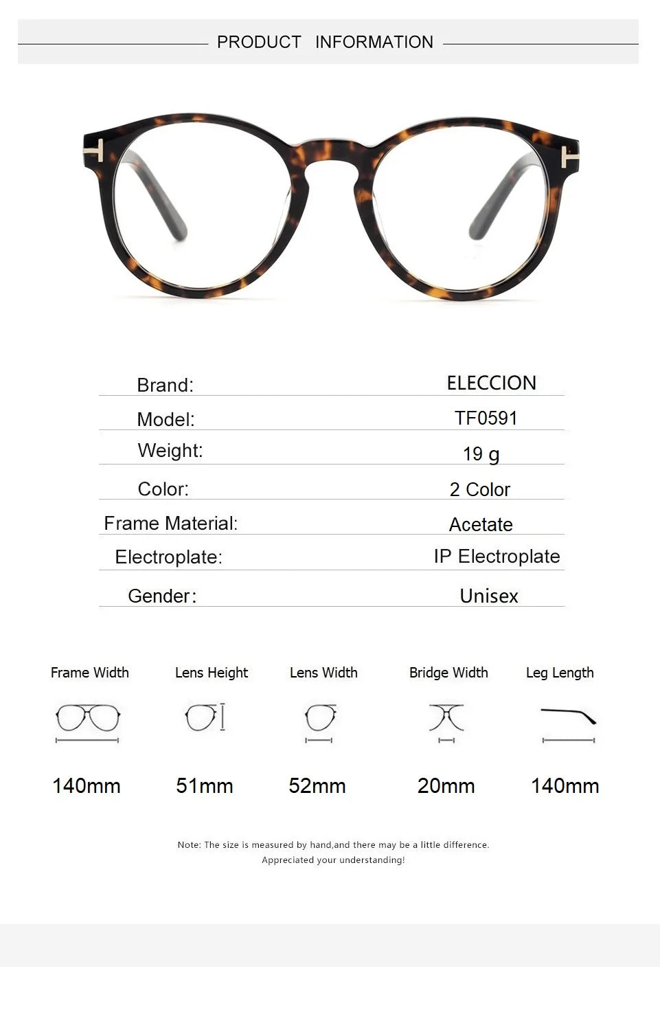 Eleccion Unisex Full Rim Round Acetate Eyeglasses 40591