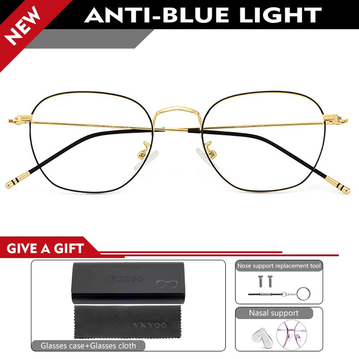 Vicky Women's Full Rim Polygon Oval Alloy Reading Glasses 82001