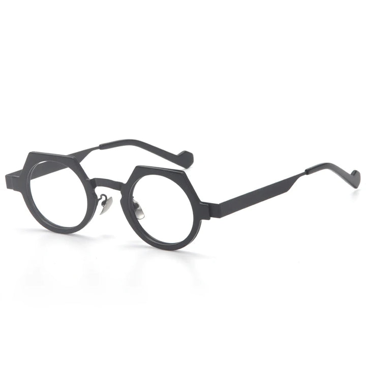 Aror Unisex Full Rim Flat Top Round Acetate Alloy Eyeglasses 94008