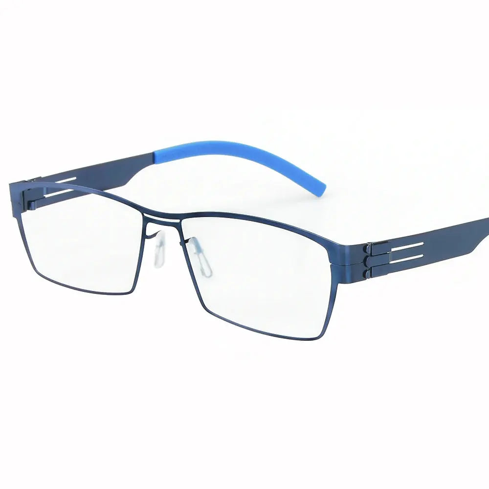 Bobbie 508300 Unisex 139mm Square Titanium Full Rim Frames FuzWeb