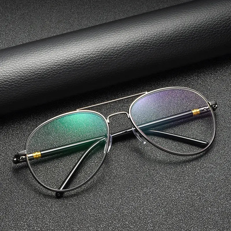 Hdcrafter Mens Full Rim Double Bridge Oval Alloy Frames 209000 — view 1 | Hdcrafter Eyeglasses at FuzWeb