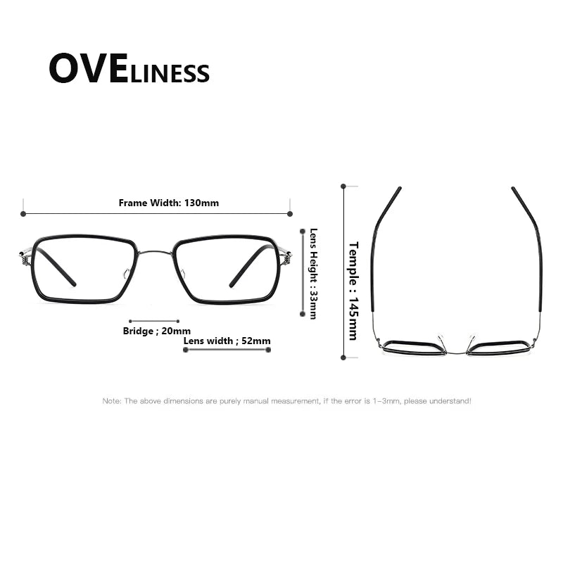 Oveliness Women's Full Rim Square Acetate Titanium Eyeglasses 381047