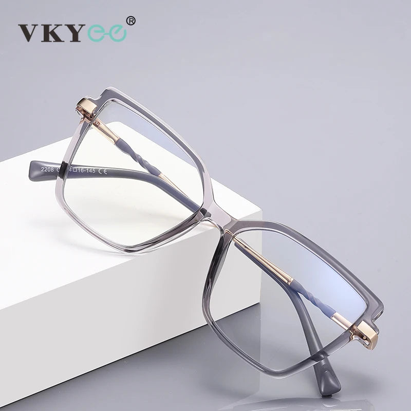 Vicky Women's Large Full Rim Cat Eye Tr 90 Alloy Reading Glasses 2208 Reading Glasses Vicky   