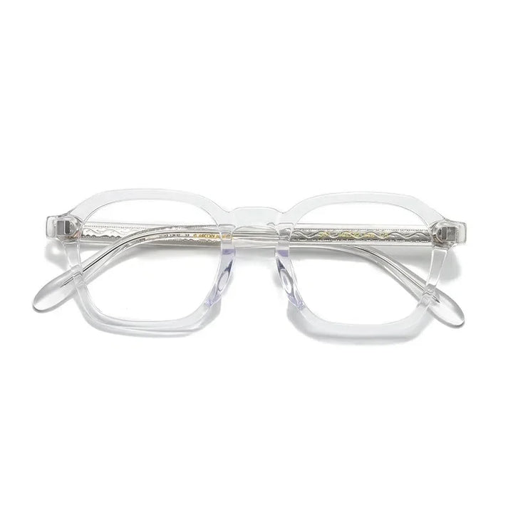 Aror Unisex Full Rim Polygon Square Acetate Eyeglasses 49531