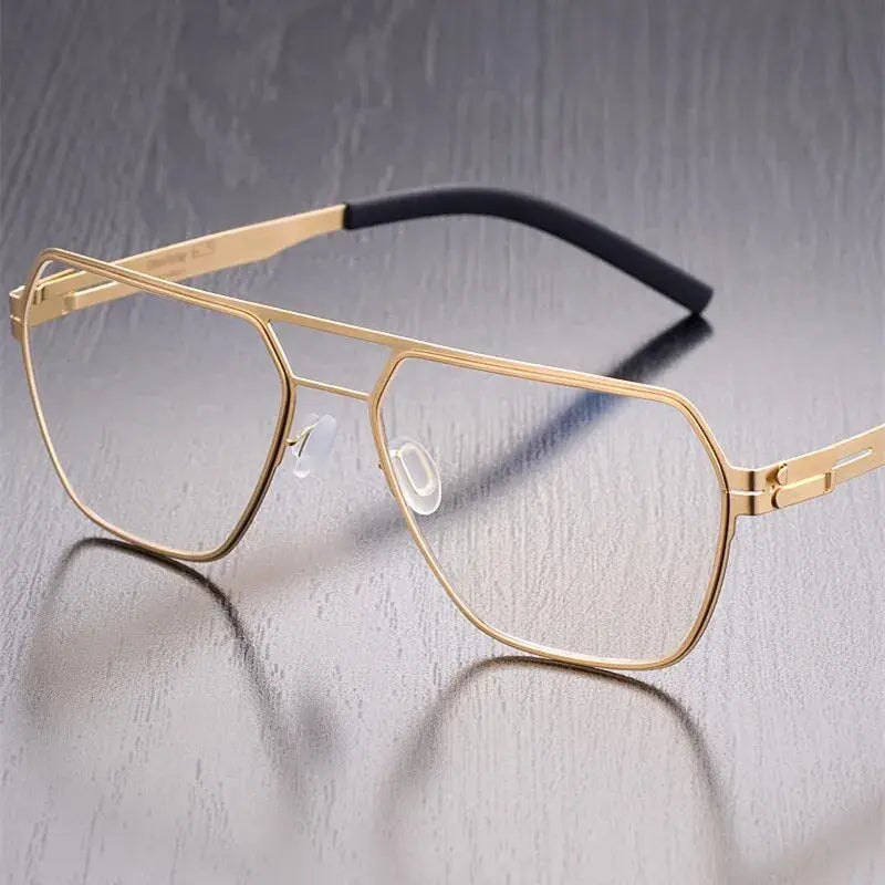 Aimee Full Rim 475918 Men’s Double Bridge Polygon Steel Frames FuzWeb