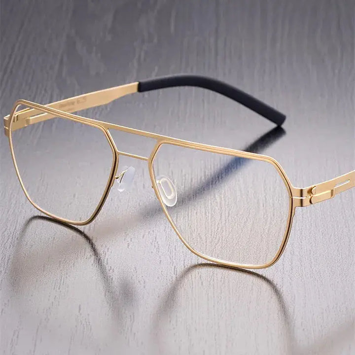 Aimee Full Rim 475918 Men’s Double Bridge Polygon Steel Frames FuzWeb