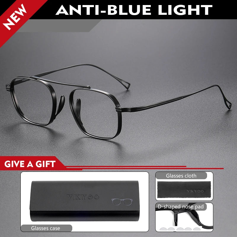 Vicky Unisex Full Rim Square Titanium Reading Glasses 49501