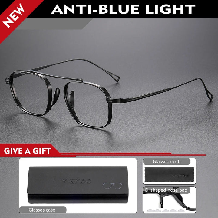 Vicky Unisex Full Rim Square Titanium Reading Glasses 49501
