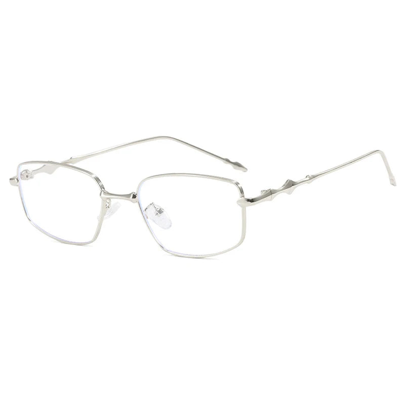 CCspace Women's Full Rim Square Alloy Reading Glasses R57528 Reading Glasses CCSpace +550 Silver 