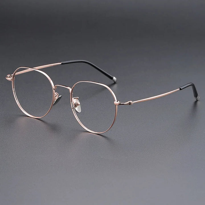 Momoja Unisex Full Rim Flat Top Oval Titanium Eyeglasses 118001