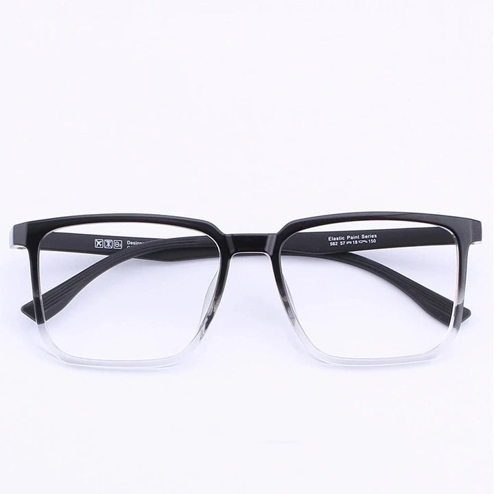 Hdcrafter Men's Full Rim Big Square Tr 90 Titanium Eyeglasses 959562