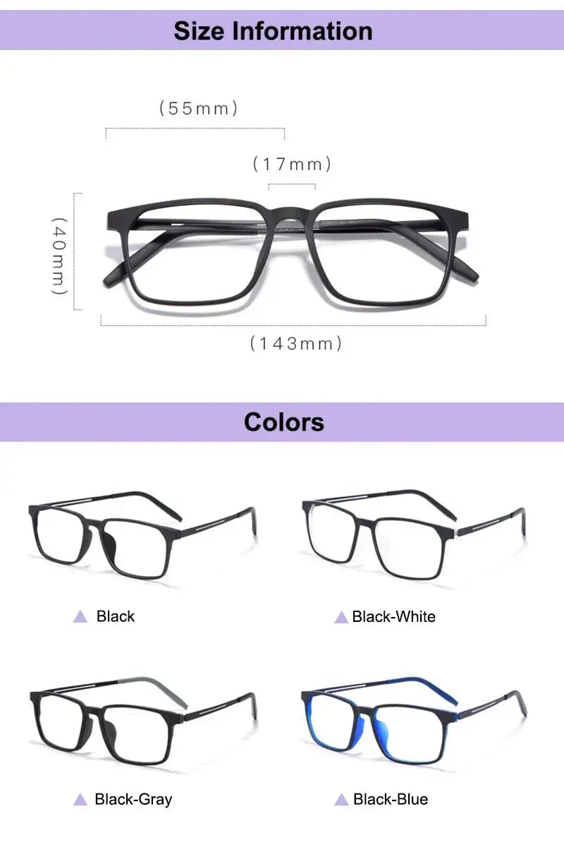 Handoer 887824 Unisex Full Rim Square Tr 90 Titanium Frames — view 2 | Handoer at FuzWeb