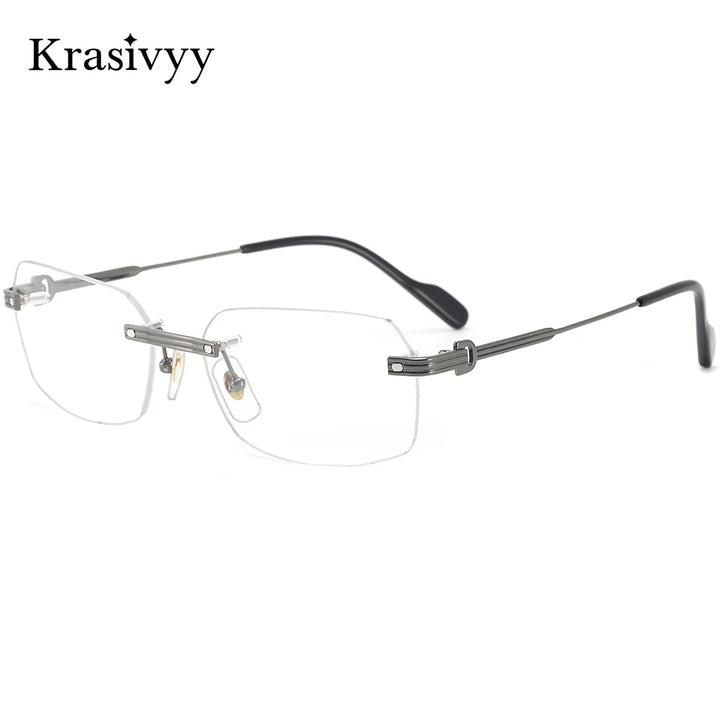 Krasivyy Women's Rimless Oval Square Titanium Eyeglasses 310271
