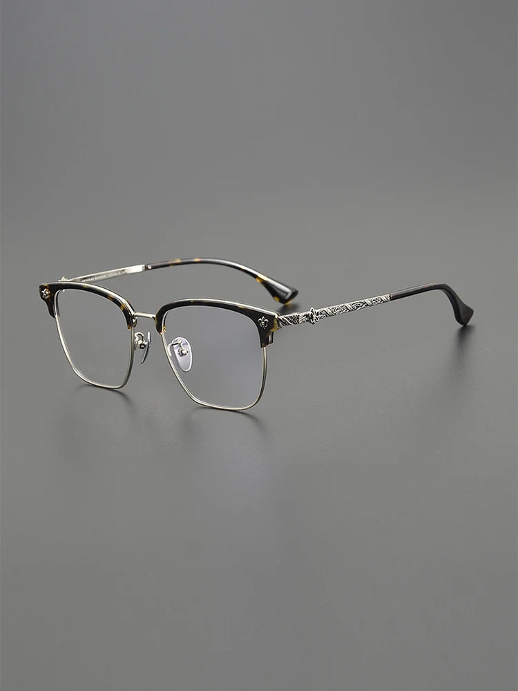 Nobler Unisex Full Rim Big Square Alloy Acetate Eyeglasses 8260 Full Rim Nobler   