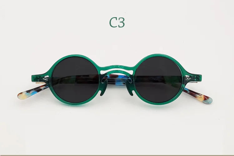 Yujo Men's Full Rim Round Double Bridge Acetate Polarized Sunglasses 2058s Sunglasses Yujo C3 CHINA 